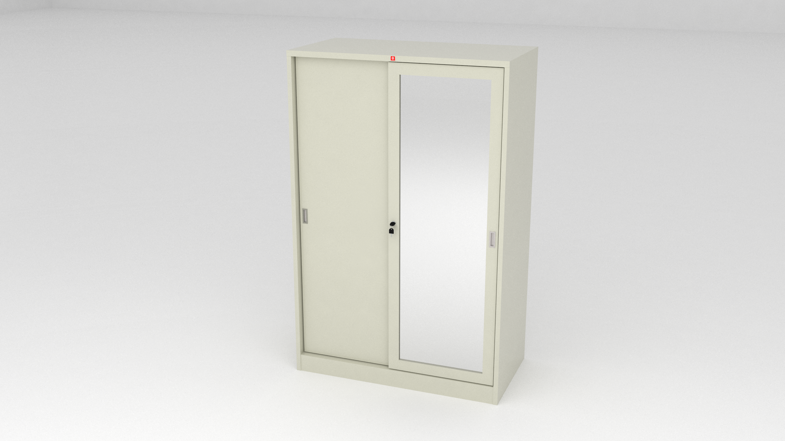 ตู้เสื้อผ้าบานเลื่อนทึบ-กระจกเงา WSS-119C